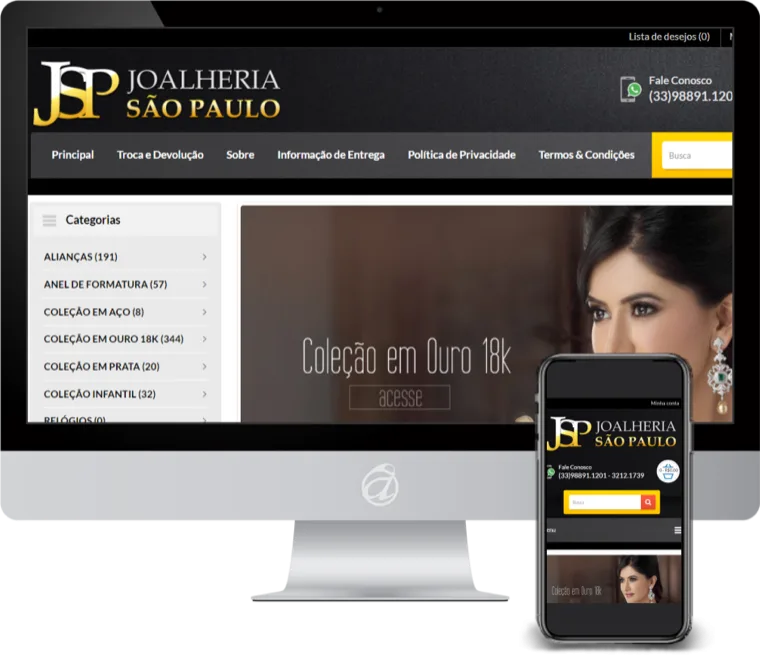 Loja virtual Joalheria São Paulo criado pela Agência Interativa