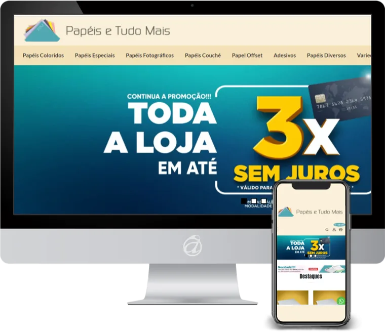 Projeto Papéis & Tudo Mais criado pela Agência Interativa